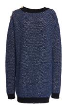 Balmain Sparkle Tweed Crochet-knit Sweater Dress