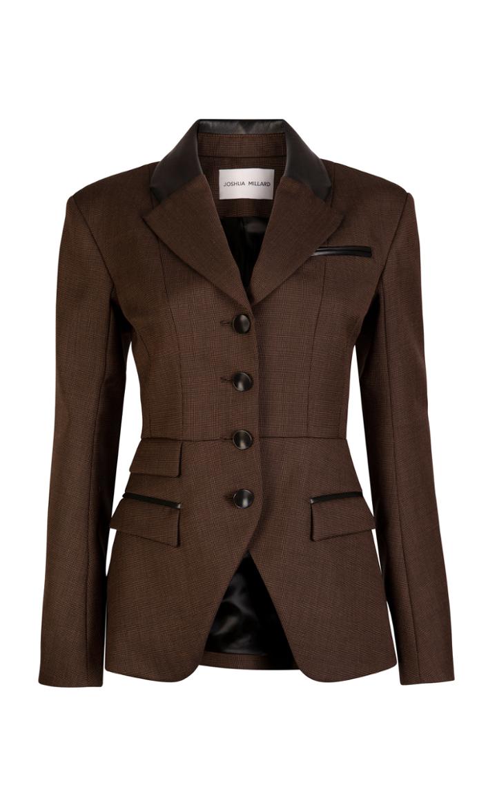 Moda Operandi Joshua Millard Copse Leather-trimmed Wool Riding Jacket