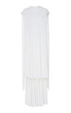 Agnona Cotton Silk Blend Pleated Column Dress