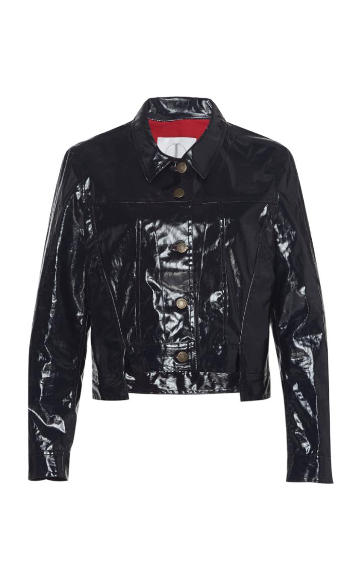Tre By Natalie Ratabesi Renee Coated Cotton Cropped Jacket