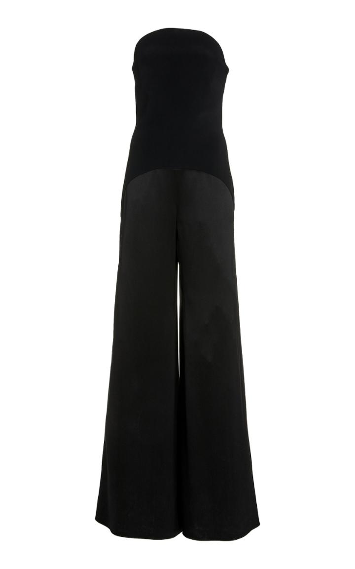 Moda Operandi Cushnie Strapless Wide-leg Charmeuse Jumpsuit