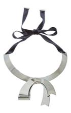 Etro Gunmetal Bow Choker With Velvet Tie