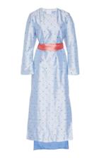 Markarian Amira Belted Embroidered Silk Caftan