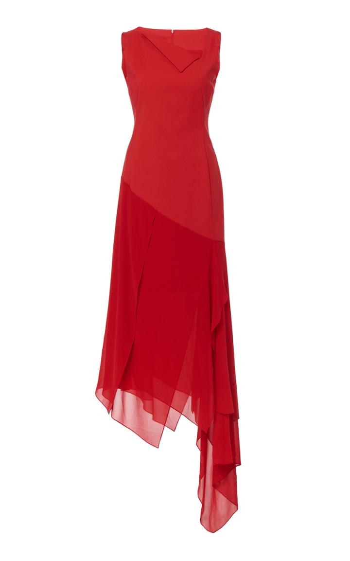 Akris Double Face Cotton-silk Blend Asymmetrical Dress