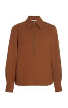 Moda Operandi Emilia Wickstead Hyacinth Bishop-sleeve Wool-blend Top