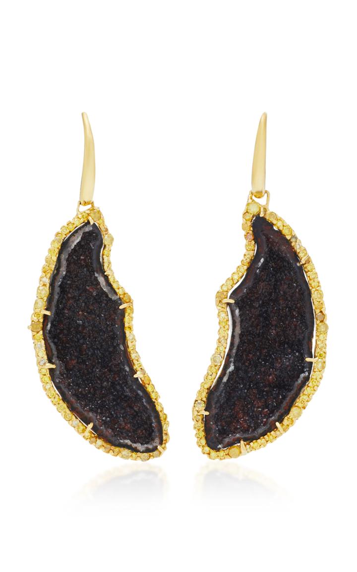 Kimberly Mcdonald 18k Gold Geode And Diamond Earrings