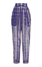 Alberta Ferretti Metallic Silk Pant