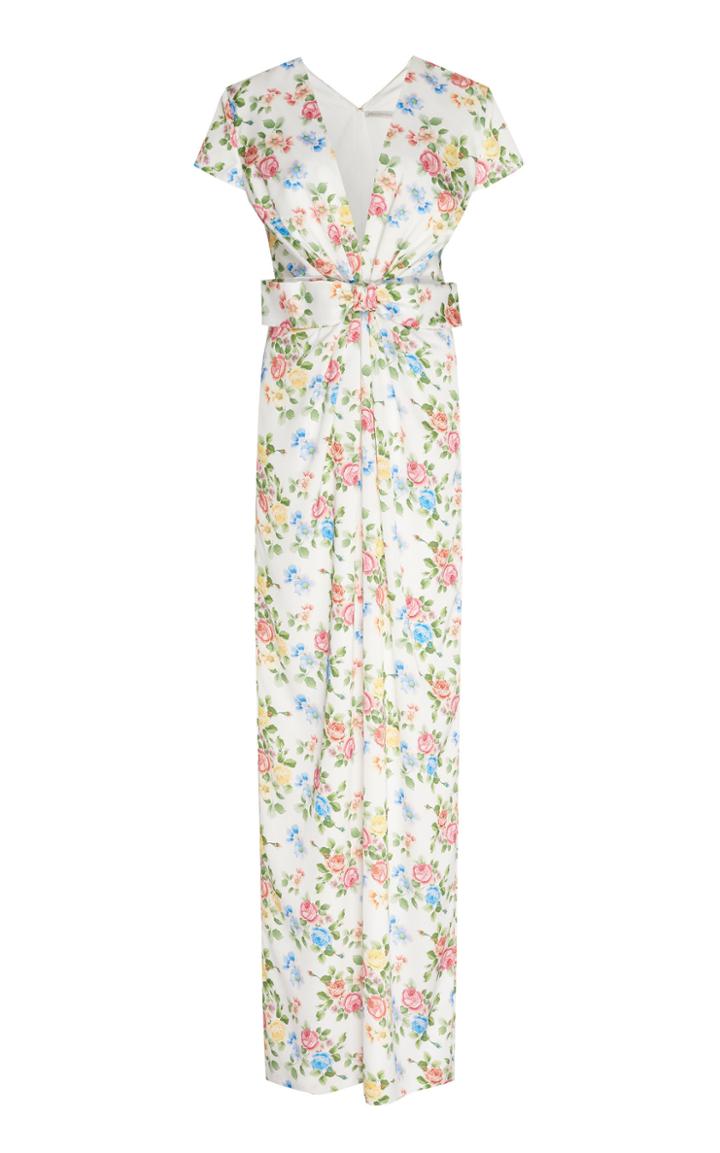 Emilia Wickstead Beatrice Column V-neck Gown