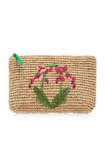 Pamela Munson Raffia Orchid Pouch