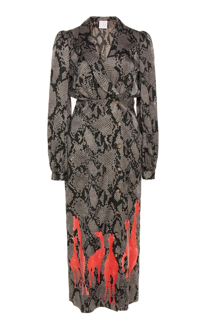 Stella Jean Wrap Printed Midi Dress
