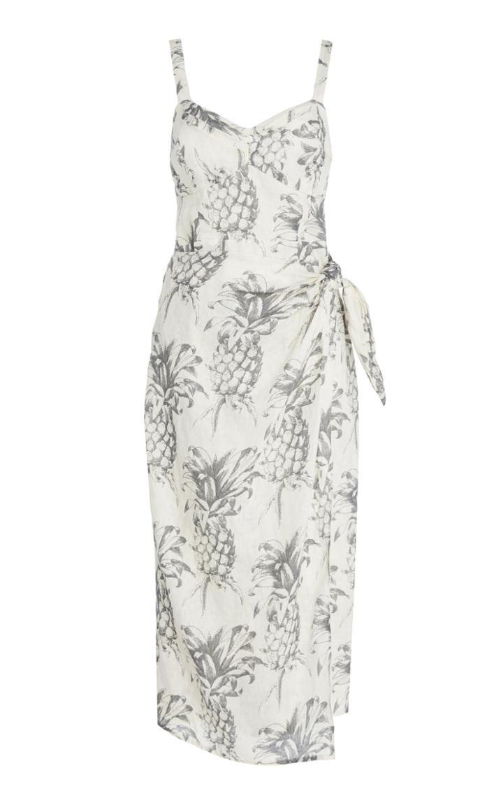Zimmermann Wayfarer Printed Linen Wrap Dress