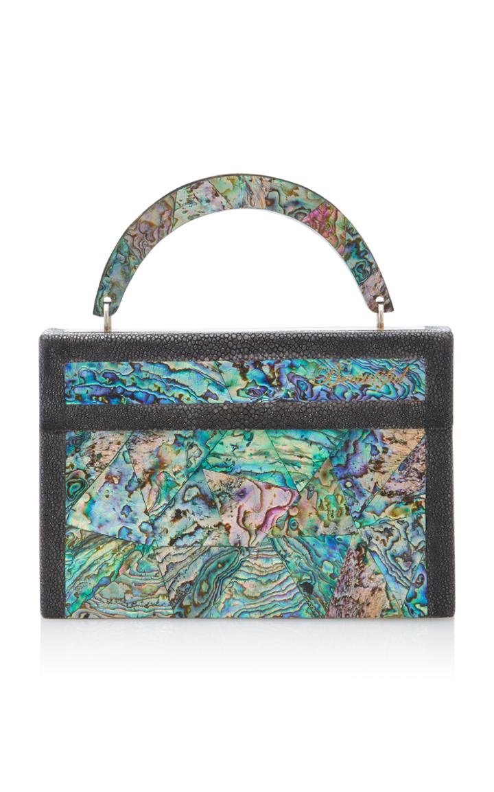 Anastasia Vitkina M'o Exclusive Monogrammable Paua Shell Lv Clutch