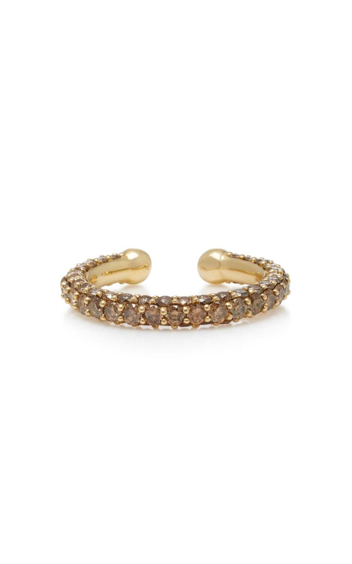 Lynn Ban Jewelry Pave Orbital 14k Gold Diamond Single Earring
