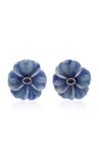 Casa Castro Icy Jade, Dumortierite And Cyanite Flower Earrings