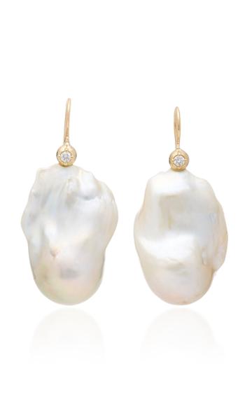 Mizuki Pearl And Diamond Earrings