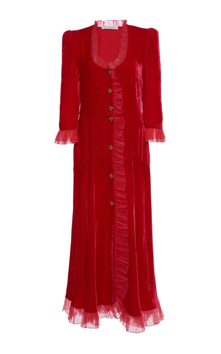 Moda Operandi Philosophy Di Lorenzo Serafini Frilled Velvet Dress