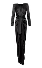 Alexandre Vauthier Draped Silk-blend Satin Column Gown
