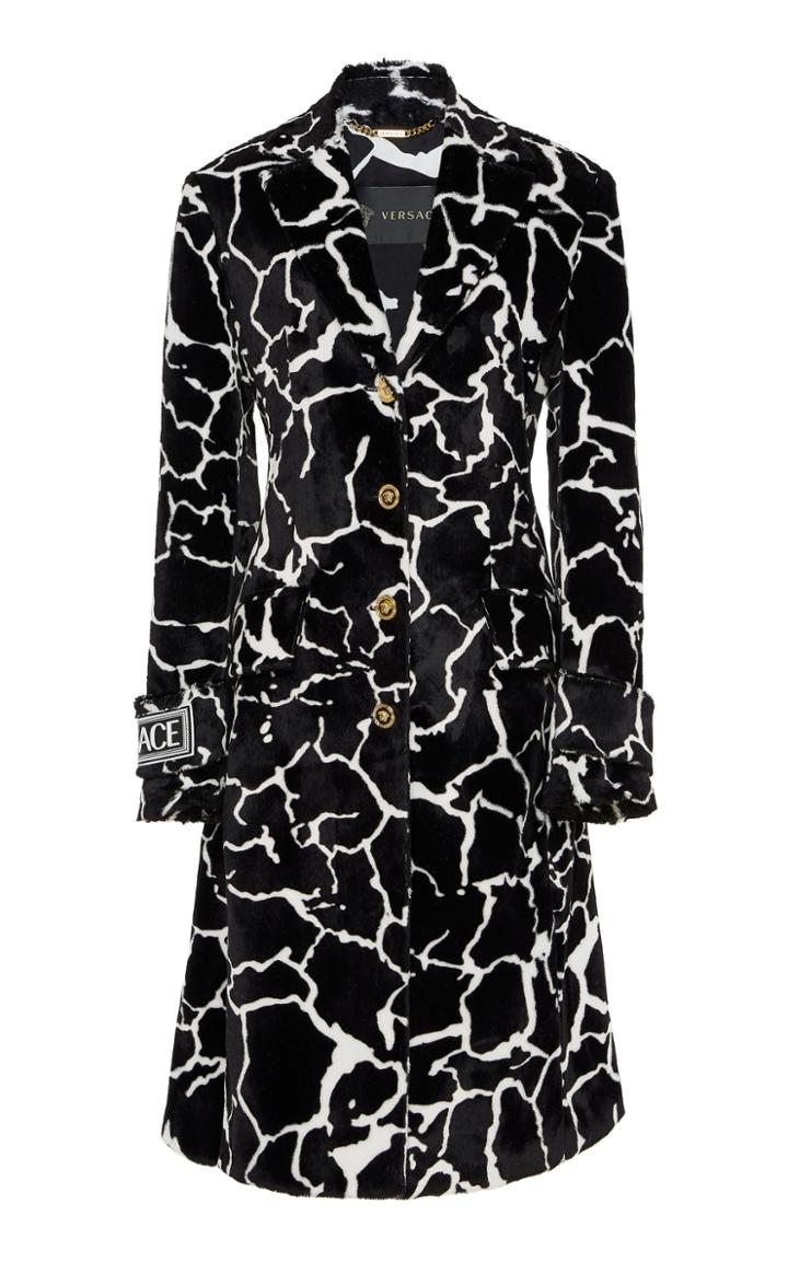 Versace Printed Cotton-blend Knee-length Coat