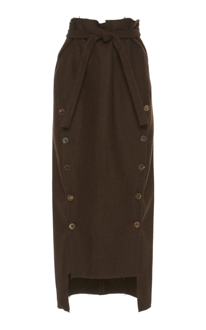 A.w.a.k.e. Double Button Wool Felt Skirt