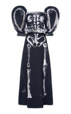 Moda Operandi Moschino Exaggerated Sleeve Skeleton-print Gown Size: 38