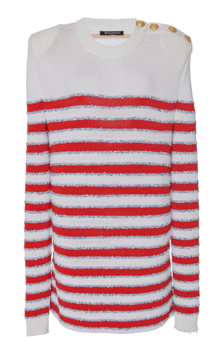Balmain Stripe Knit Mini Dress