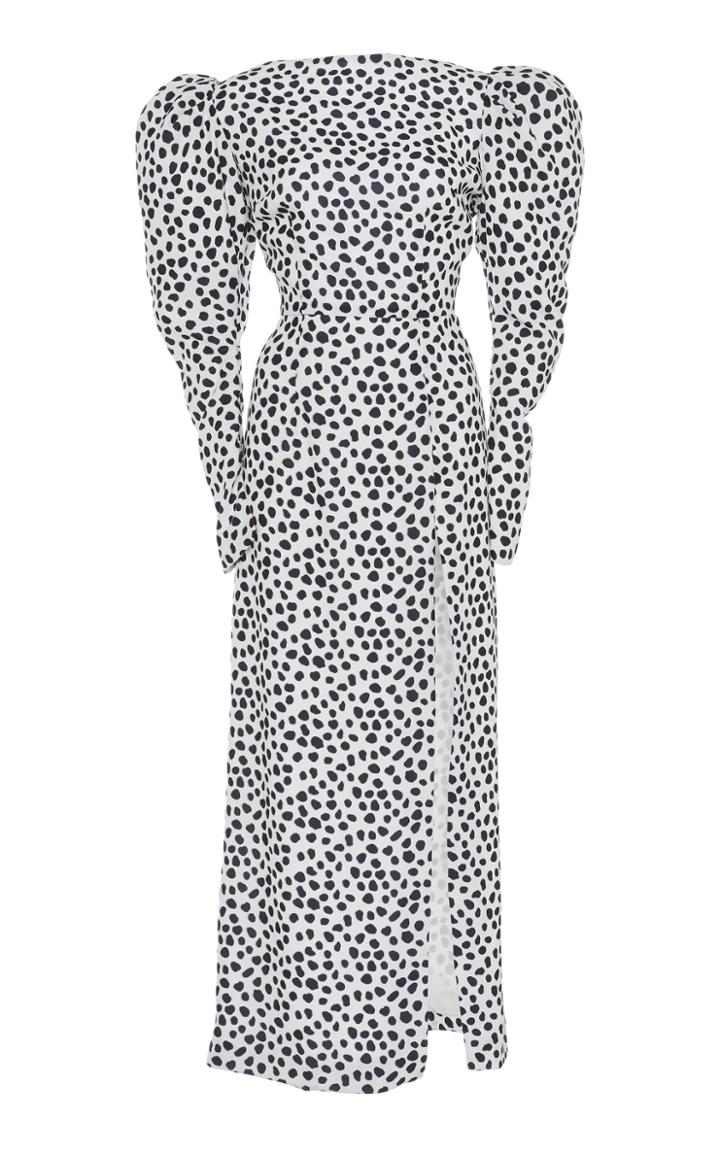16arlington Puff Sleeve Tie-back Crepe Dress