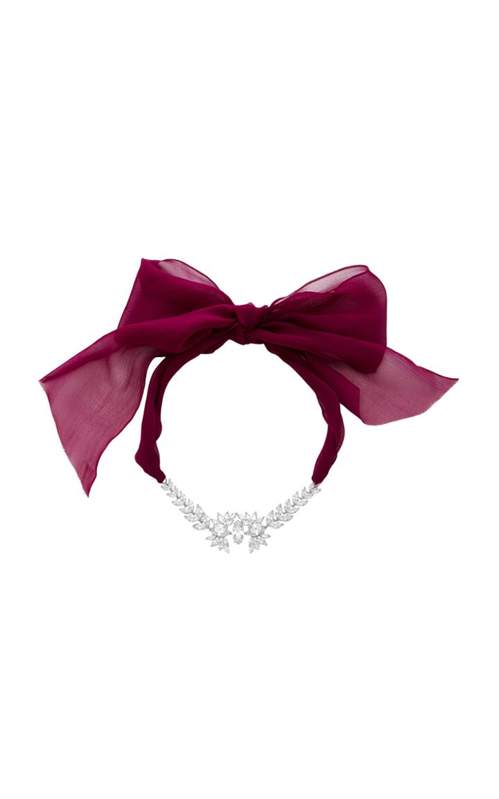 Fallon Crystal Embellished Tuxedo Bow Choker Necklace