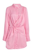 Moda Operandi Acler Evelyn Draped Satin Mini Shirt Dress