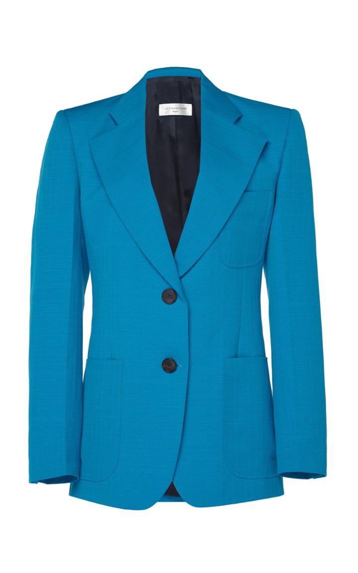 Moda Operandi Victoria Beckham Bowie Cotton-linen Blazer Size: 6