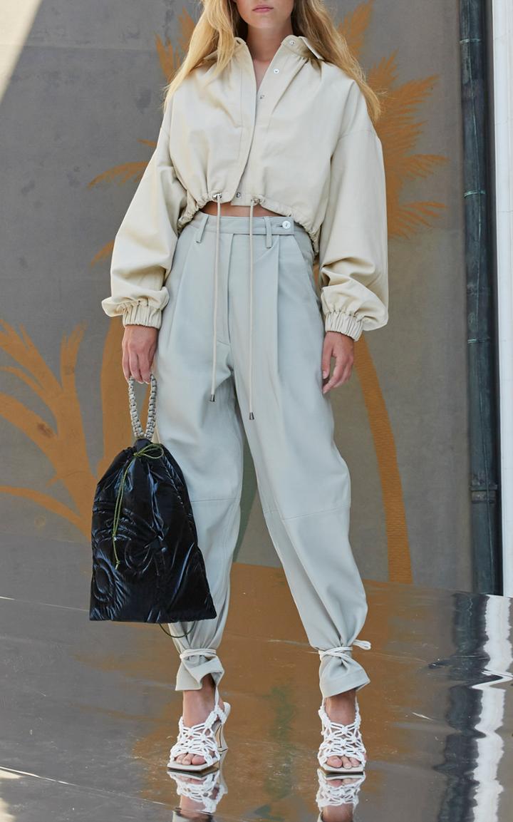 Moda Operandi Remain Cleo Pleated Leather Wide-leg Pants
