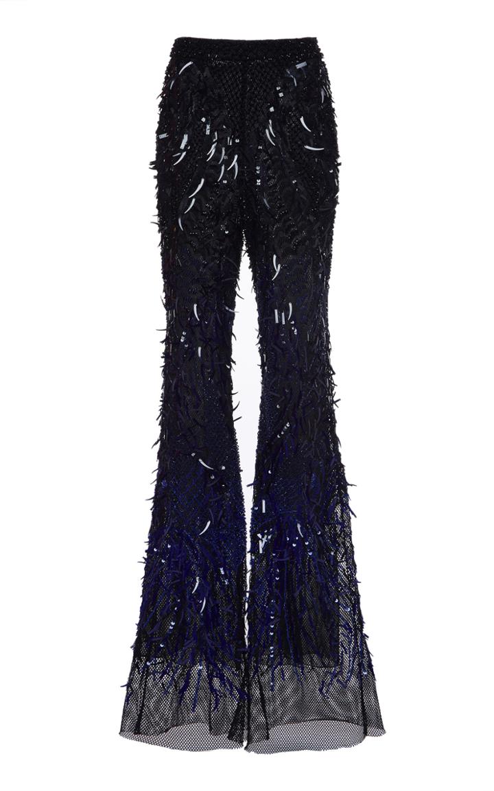 Moda Operandi Alberta Ferretti Tulle Paillette Embellished Flared Trousers Size: 36