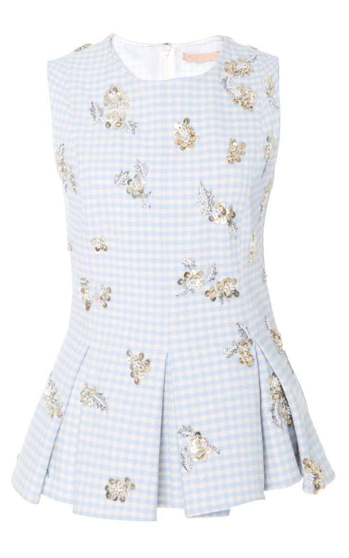 Brock Collection Tara Sequin Gingham Peplum Top