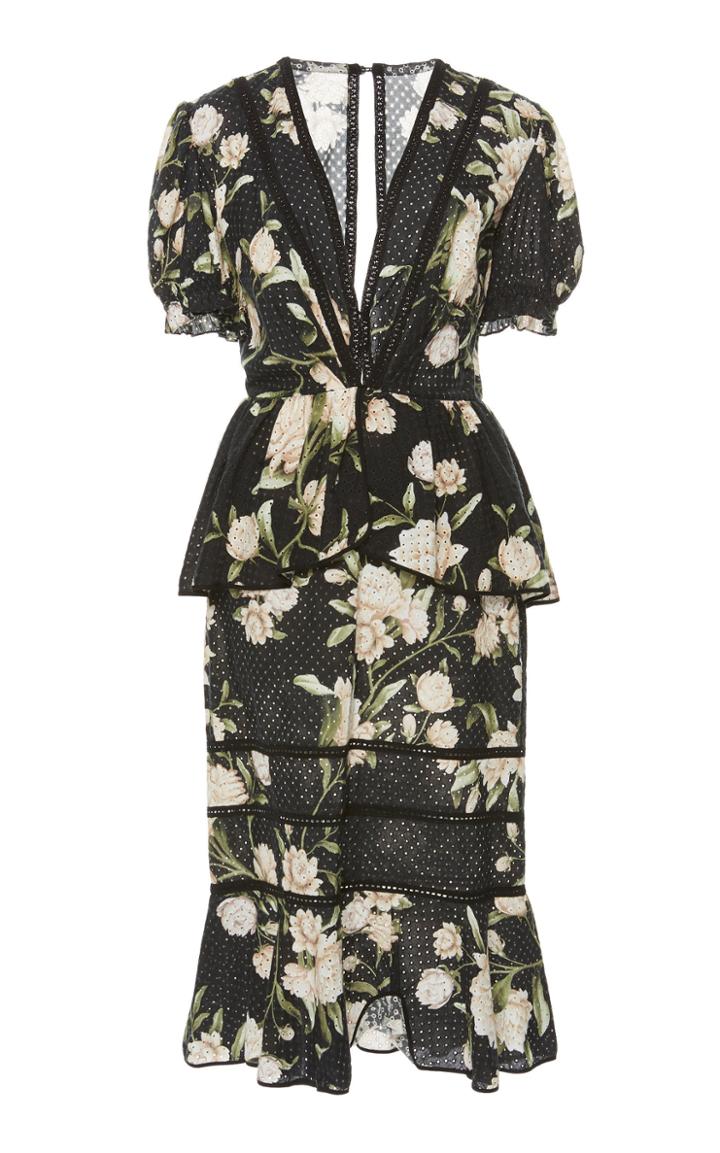 Johanna Ortiz Oriental State Floral Cotton Eyelet Dress