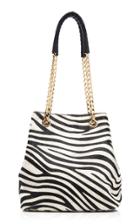 Rixo Alma Zebra Print Calf Hair Bucket Bag