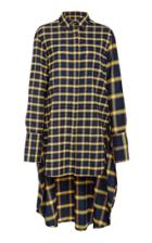 Monse High-low Plaid Cotton Shirt