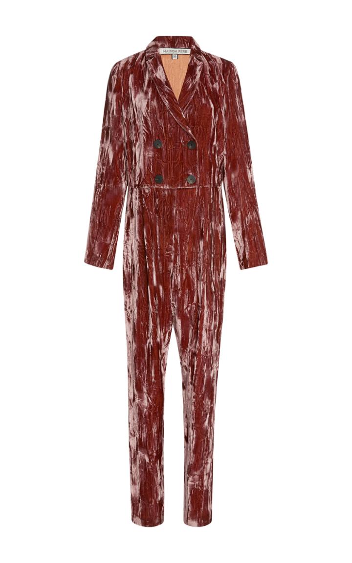Maison Pre Crushed Velvet Jumpsuit