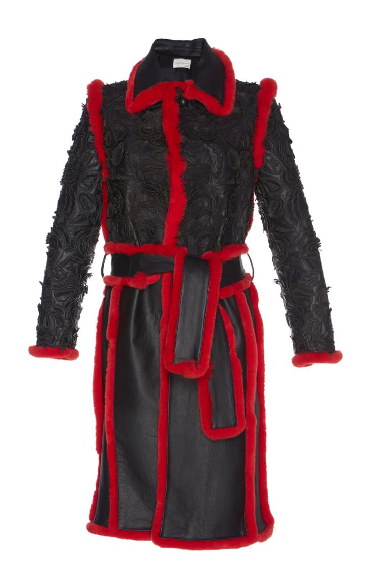 Giuseppe Di Morabito Embroidered Leather Coat
