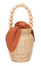 Loeffler Randall Louise Wicker Rattan Tote With Polka-dotted Fabric Insert