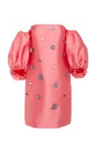 Lela Rose Drop-shoulder Embellished Taffeta Mini Dress