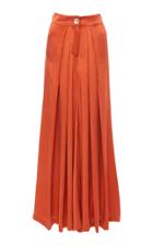 Bird & Knoll Raphaelle Pleated Silk Wide-leg Pants