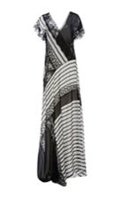 Alberta Ferretti Patchwork V-neck Long Dress