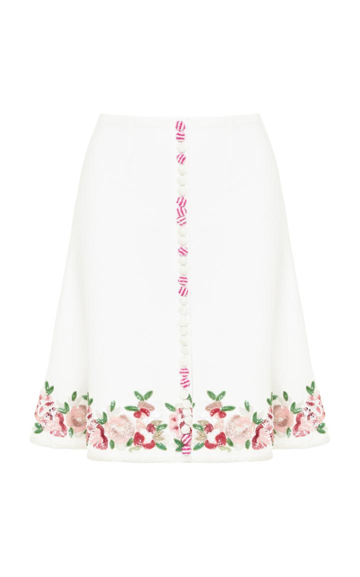 Razan Alazzouni Embellished Crepe A-line Skirt