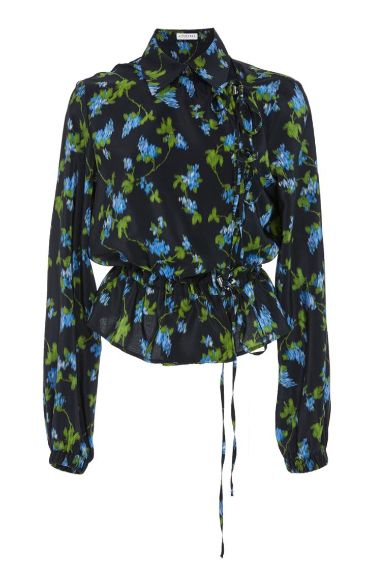 Altuzarra Terese Silk Floral Print Top