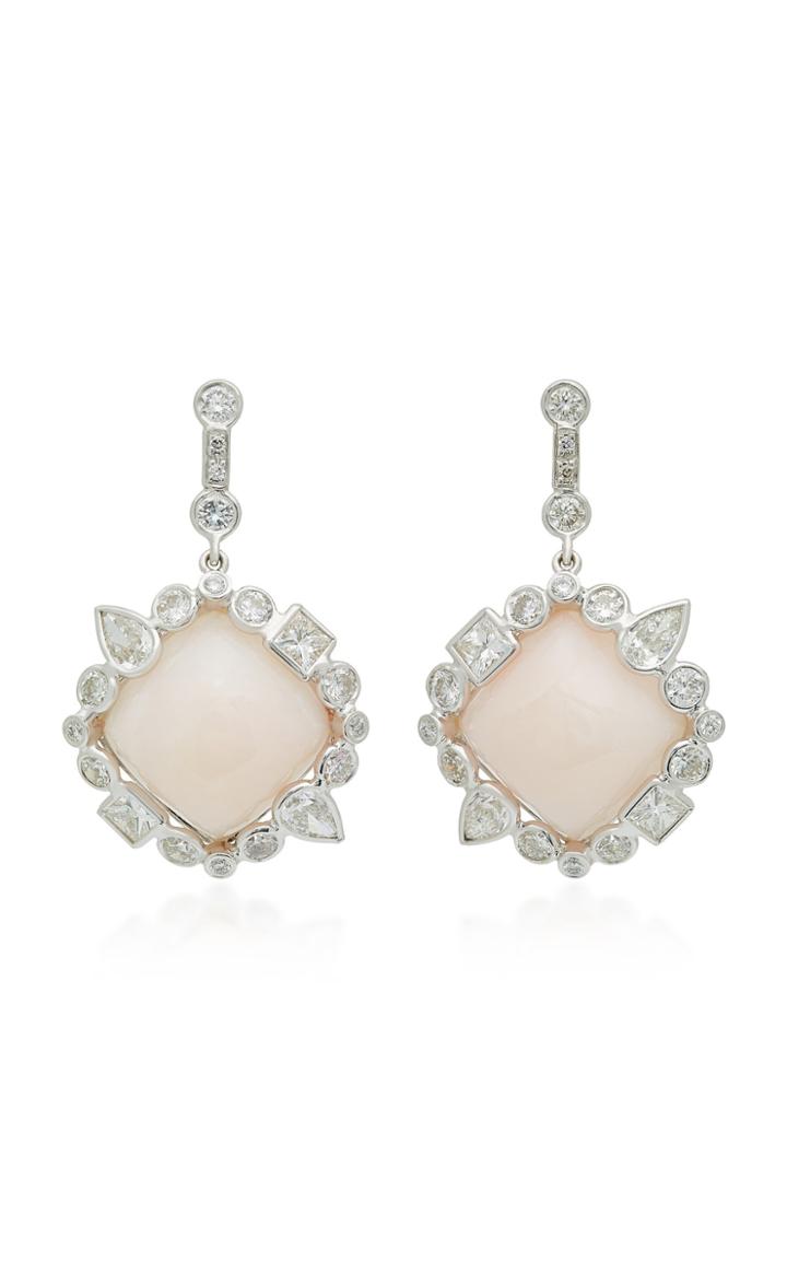 Ilana Ariel Stepping Stone 14k Gold Opal And Diamond Earrings