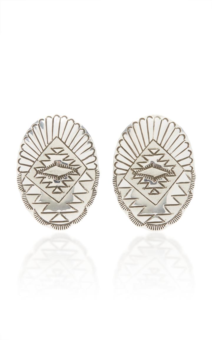 Fallon One-of-a-kind Oval Etched Earring
