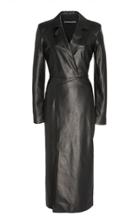 Zeynep Aray Wrap-effect Leather Midi Dress