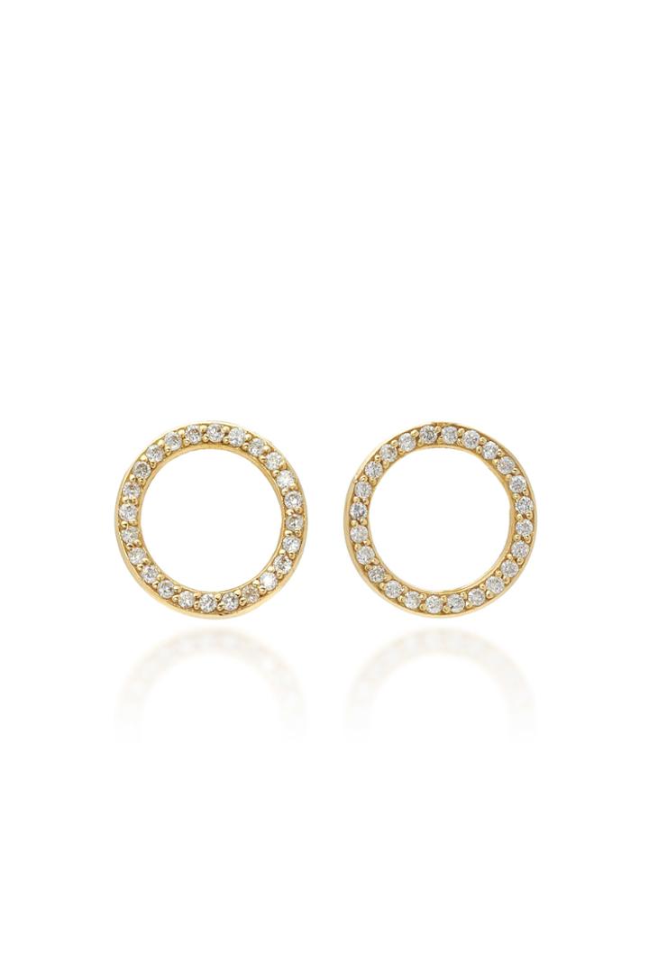 Sabine Getty Yellow Gold Round Studs With Diamonds