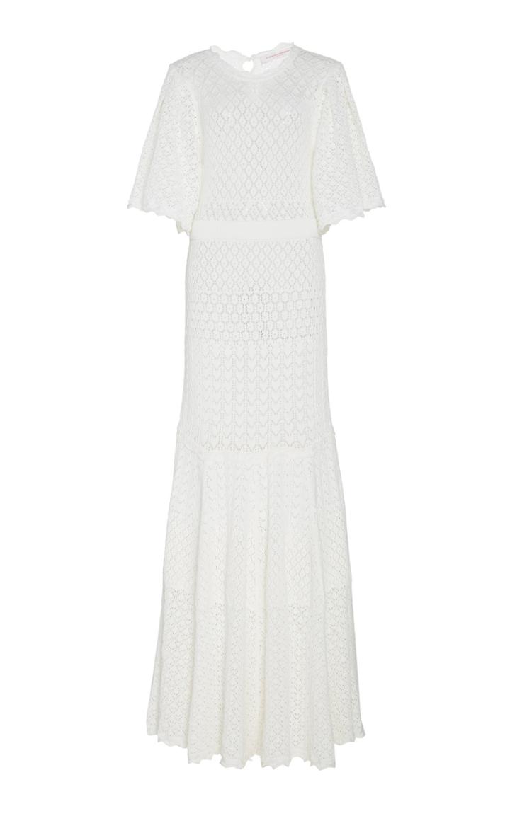 Carolina Herrera Textured Cotton-blend Midi Dress