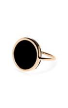 Ginette Ny 18r Rose Gold Onyx Disc Ring