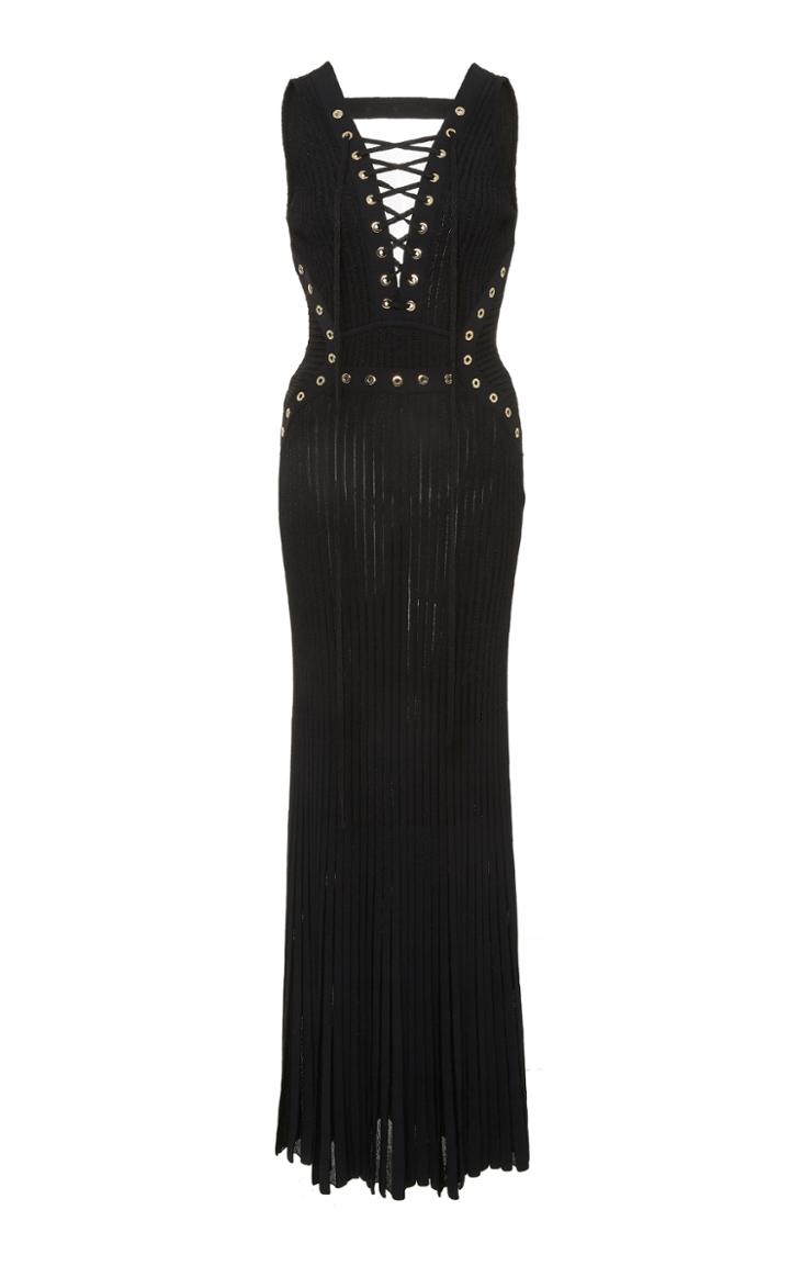 Elie Saab Lace-up Neckline Long Dress